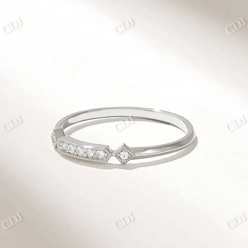 0.06CTW Solid Gold Diamond Princess Shape Wedding Band