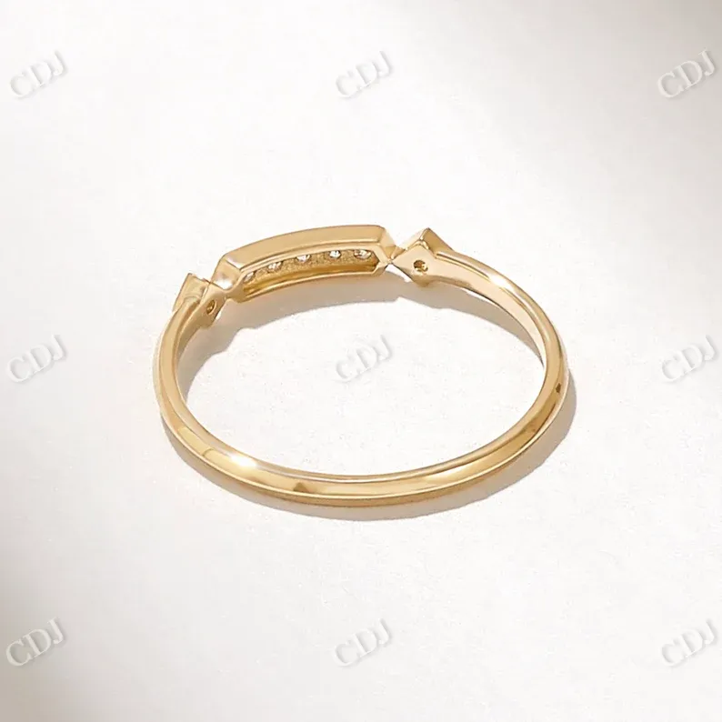 0.06CTW Solid Gold Diamond Princess Shape Wedding Band