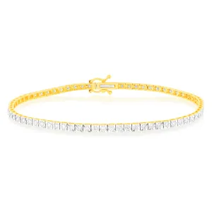 1 Carat Luminesce Lab Grown Diamond Tennis Bracelet in 9ct Yellow Gold