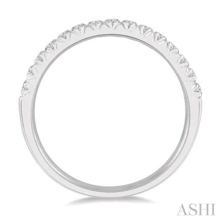 1/3 ctw 15Stones Round Cut Diamond Wedding Band in 14K White Gold