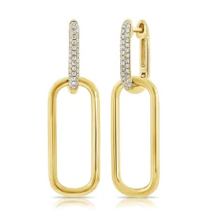 14k Gold & Diamond Link Earrings- 0.24ct.