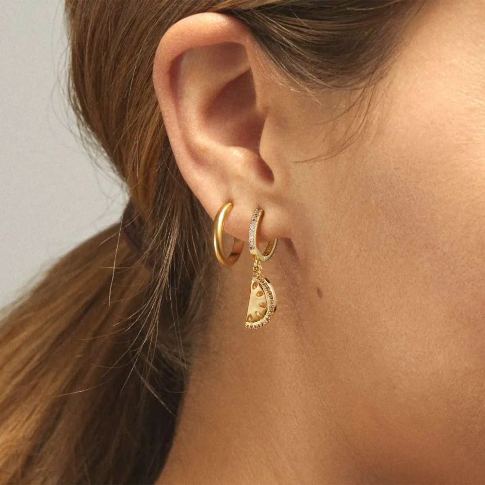 14K Gold Dangle Drop Hoop Earrings for Women Girls- Watermelon