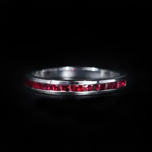 14k White Gold 0.45 CTW Ruby Band