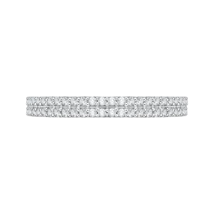 14K White Gold Half Eternity Round Diamond Wedding Band