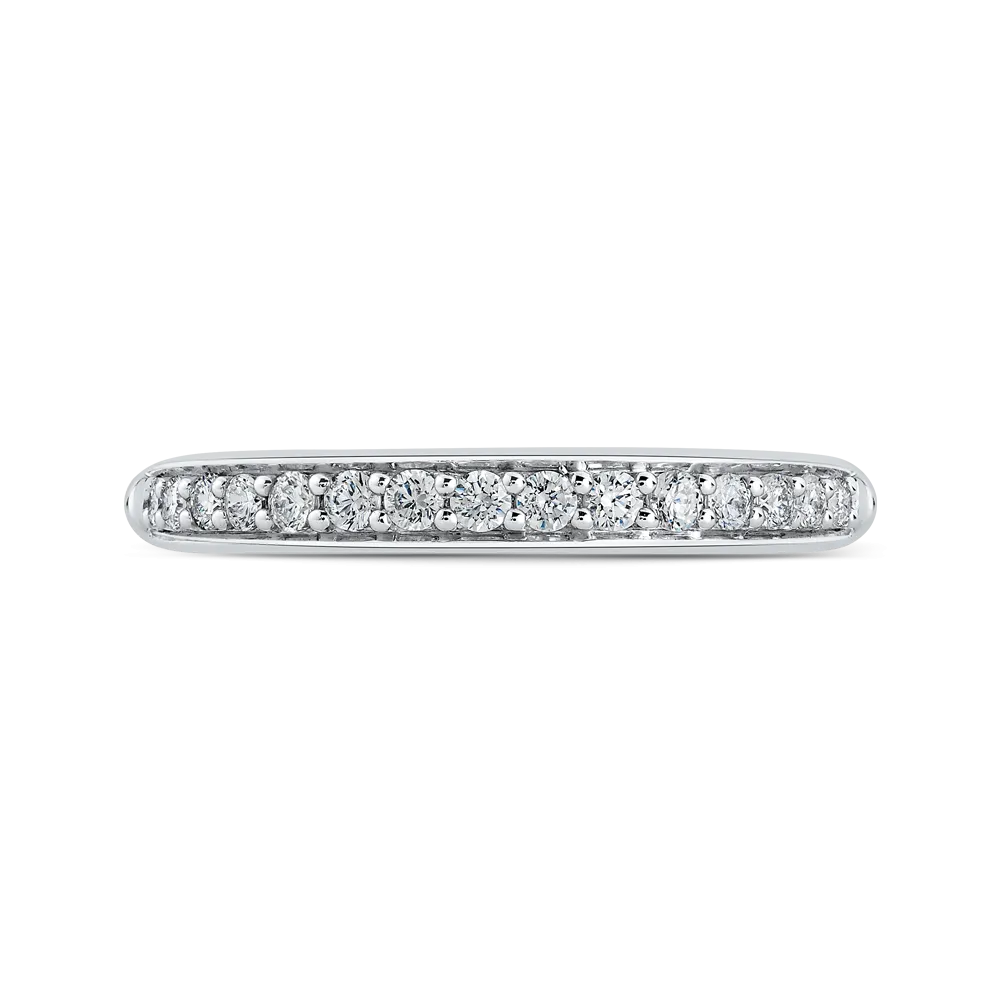 14K White Gold Round Diamond Half Eternity Wedding Band