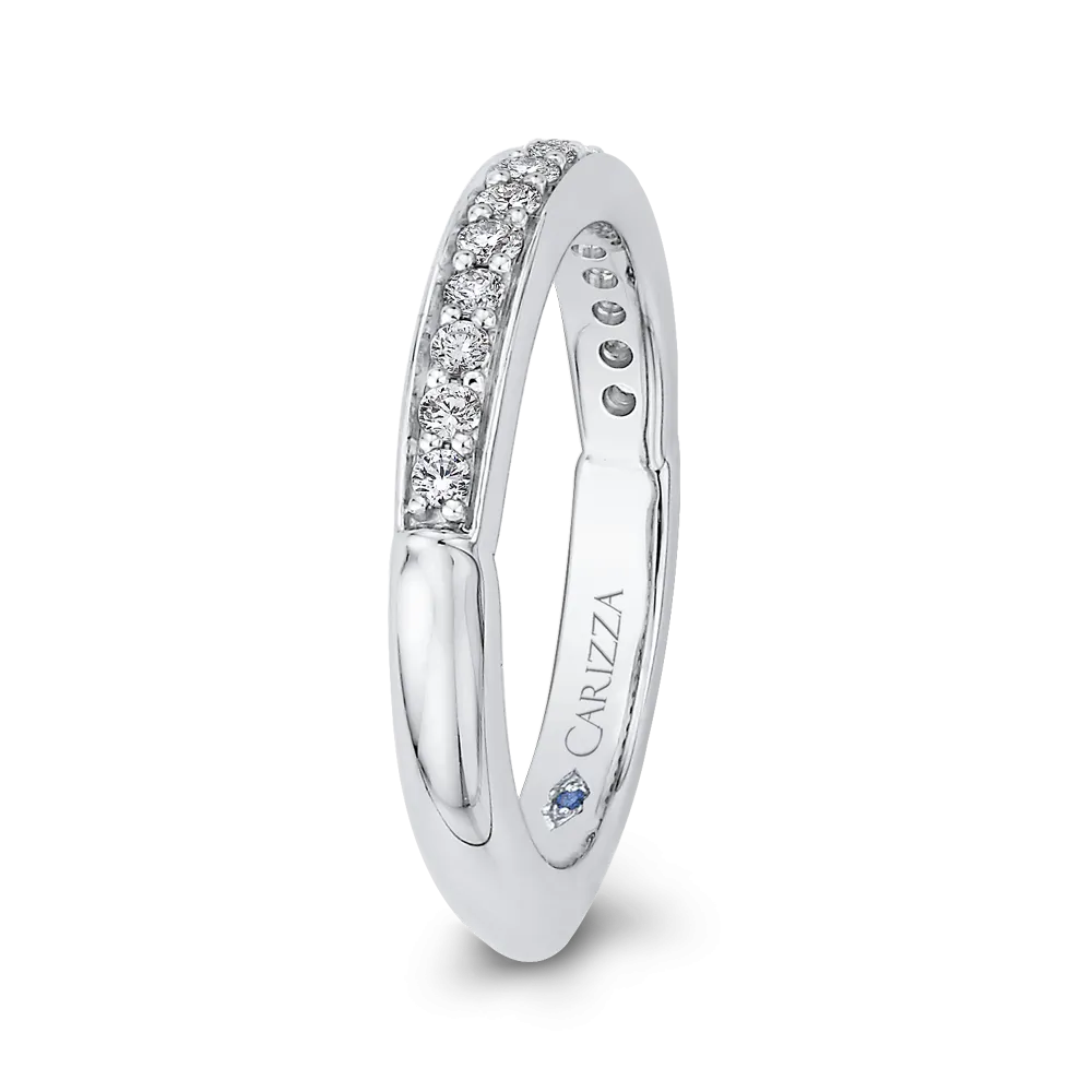 14K White Gold Round Diamond Half Eternity Wedding Band