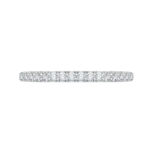 14K White Gold Round Diamond Half Eternity Wedding Band