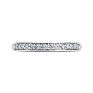 14K White Gold Round Diamond Half Eternity Wedding Band