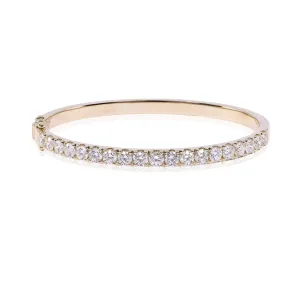 14K YELLOW GOLD DIAMOND BANGLE BRACELET - 4.56CTW