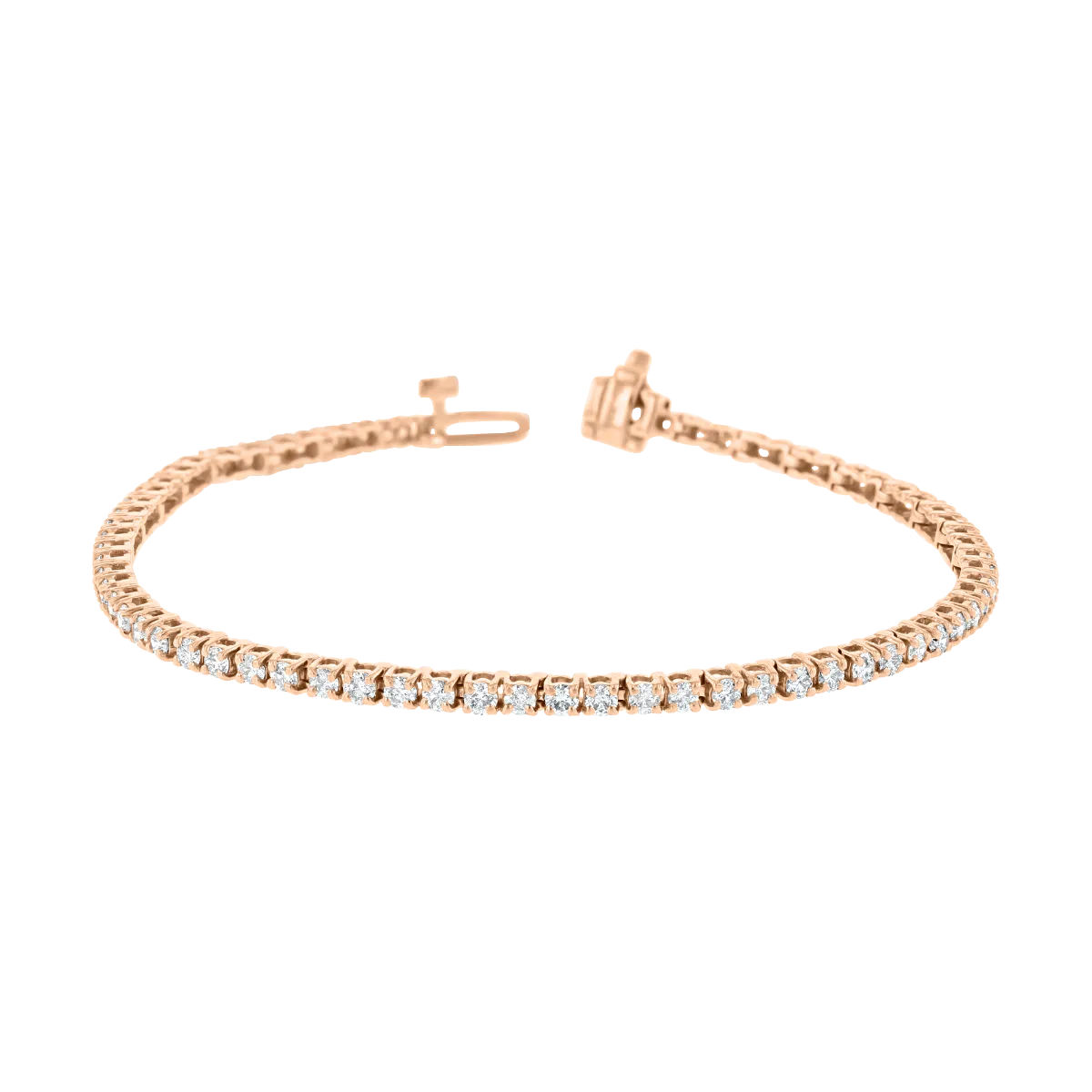 14KT GOLD 3 CARAT ROUND DIAMOND TENNIS BRACELET