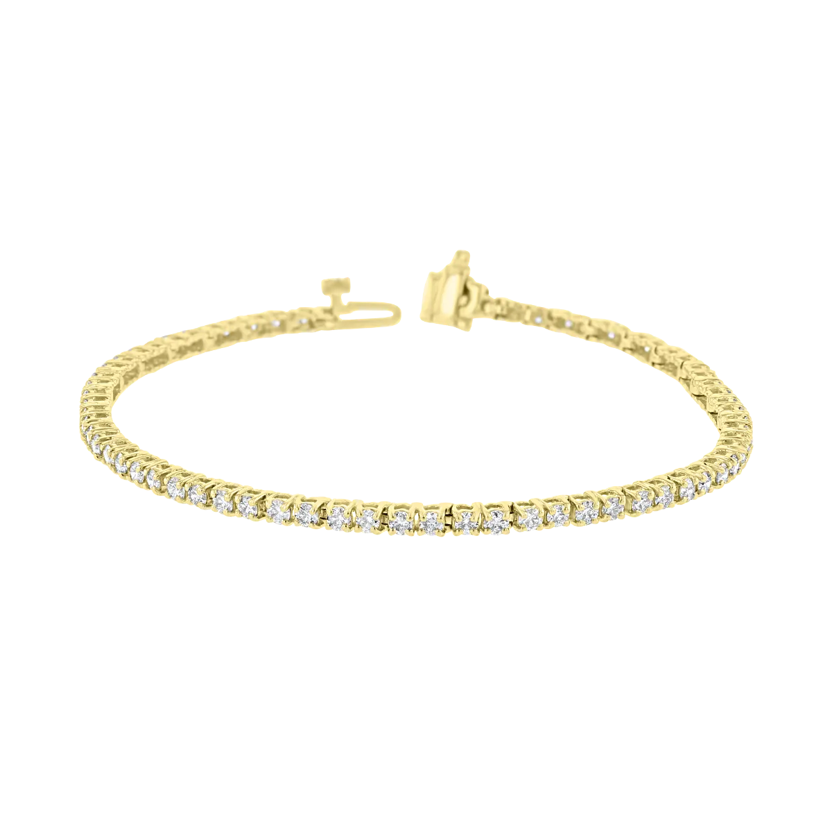 14KT GOLD 3 CARAT ROUND DIAMOND TENNIS BRACELET