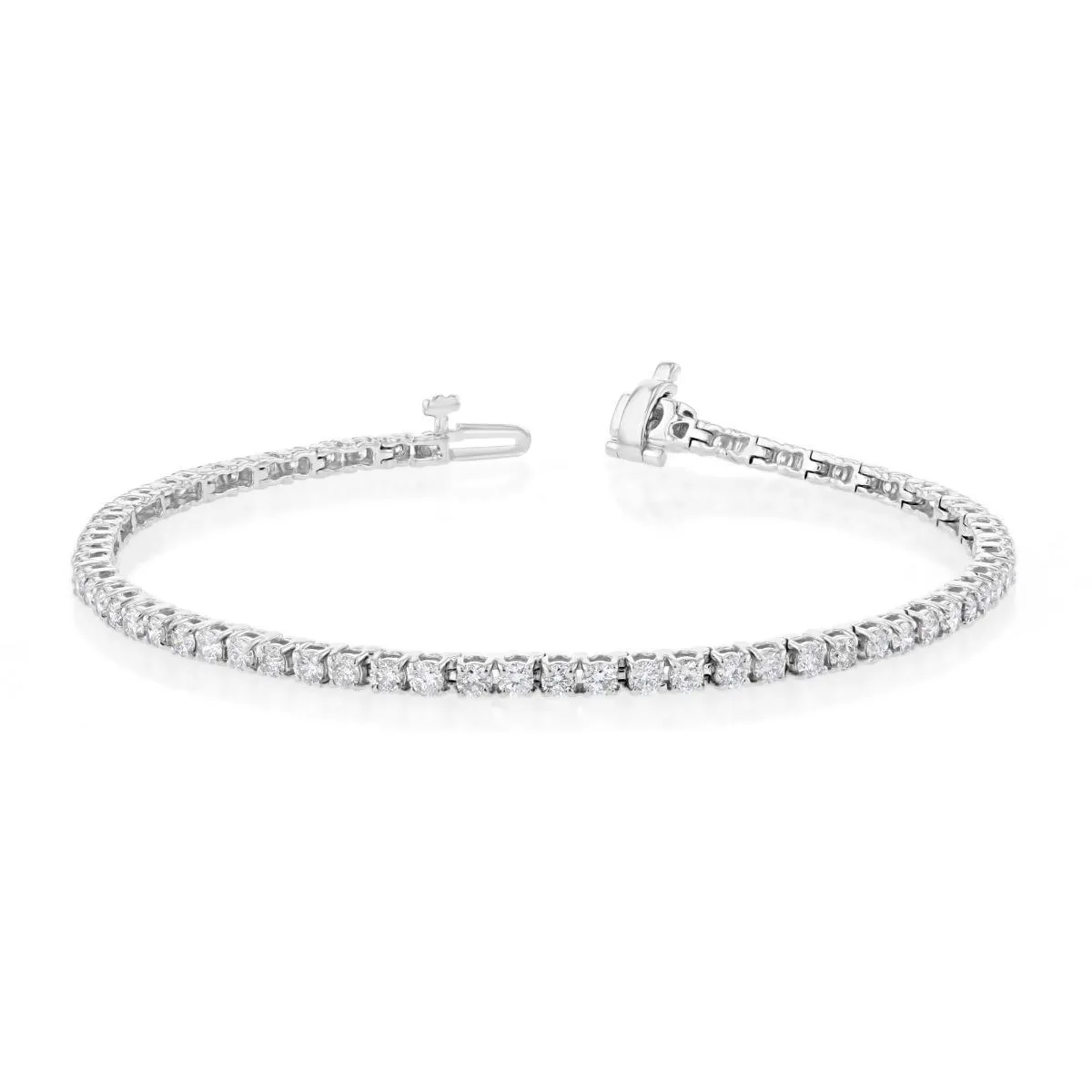 14KT GOLD 3 CARAT ROUND DIAMOND TENNIS BRACELET