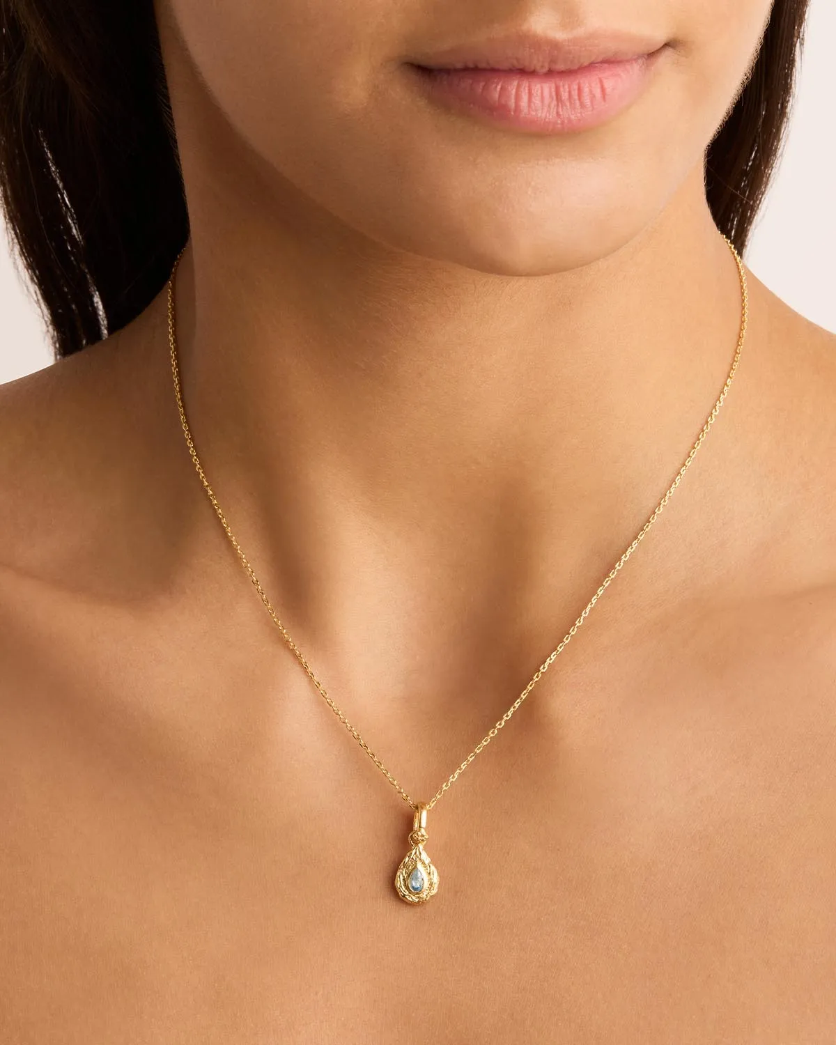 18k Gold Vermeil With Love Birthstone Annex Link Pendant - March