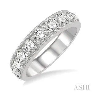 2 ctw Round Cut Diamond Wedding Band in 14K White Gold