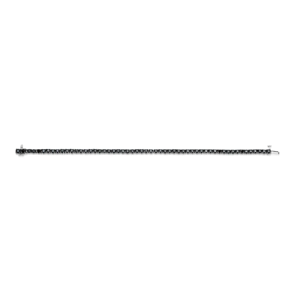 3.30 Carat Black Diamond 18cm Tennis Bracelet in Sterling Silver