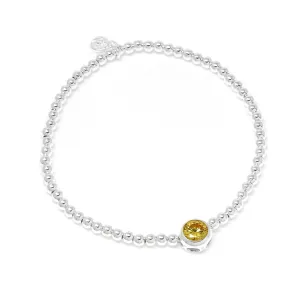 August Mini Baby Birthstone Bracelet - Sterling Silver