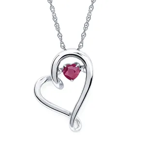 Ben Garelick "Shimmering Heart" Ruby Heart Pendant