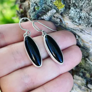 Black Onyx and Sterling Silver Earrings