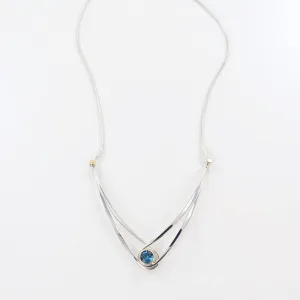 Blue Topaz Gemstone Swing Necklace