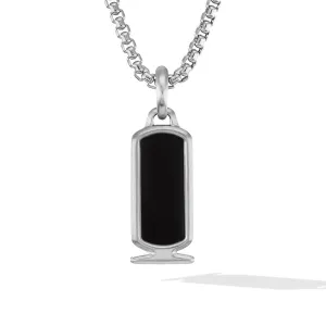 Cairo Cartouche Amulet in Sterling Silver with Black Onyx