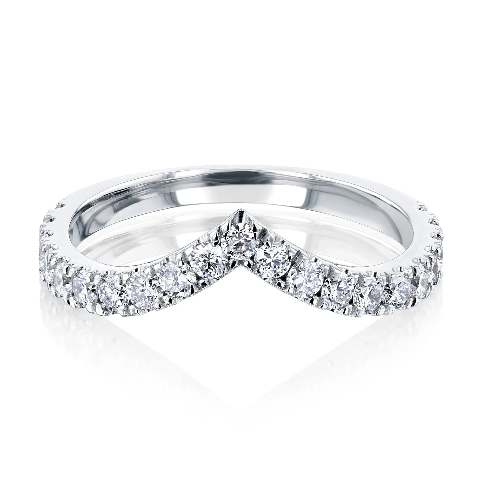 Chevron Point Diamond Ring