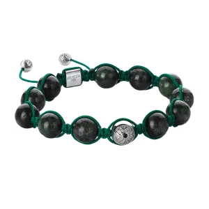 Chrome Diopside Beaded Macrame Bracelet