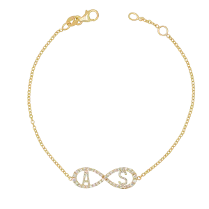 Diamond Infinity Letter Bracelet