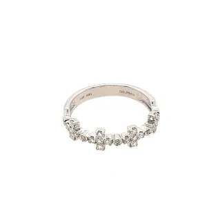 Diamond Triple Cross Ring