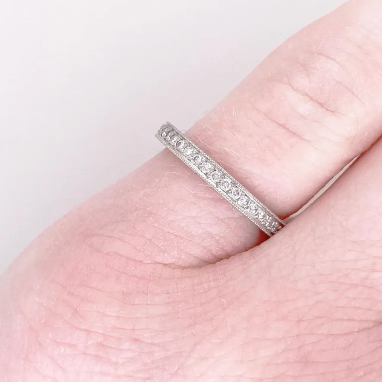 Eternity Diamond Engraved Stackable Ring