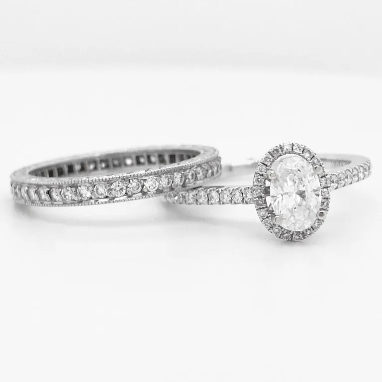 Eternity Diamond Engraved Stackable Ring