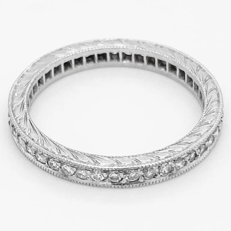 Eternity Diamond Engraved Stackable Ring