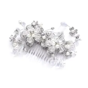 Fabulous Pearl Crystal Bridal Hair Comb