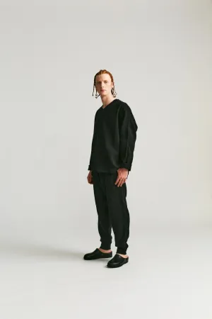 FELIX PANT - JERSEY WEAVE - ONYX