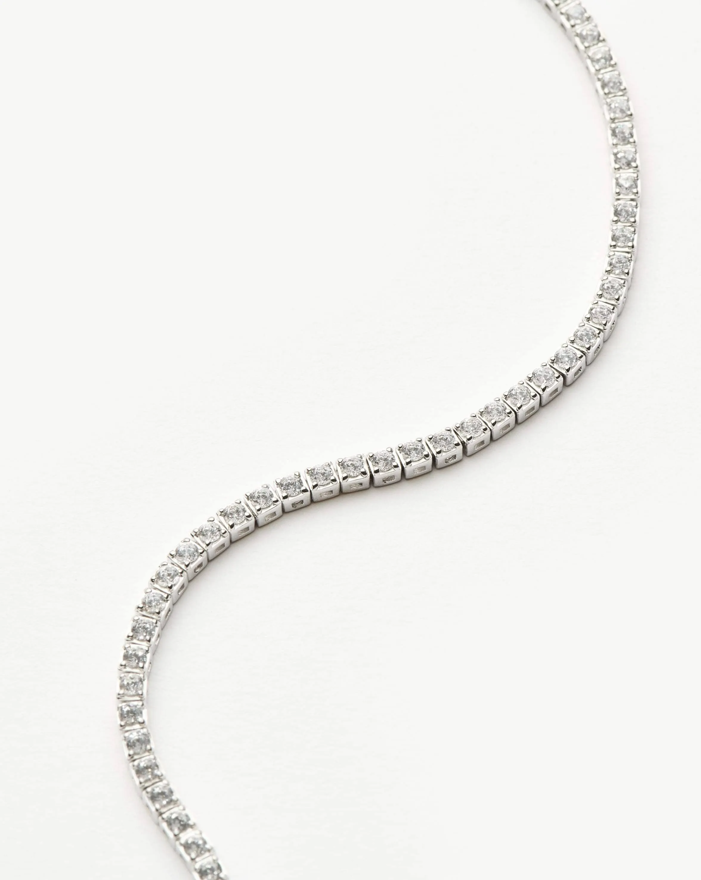 Fine Diamond Tennis Bracelet - Size M | 14k Solid White Gold Lab Grown Diamonds