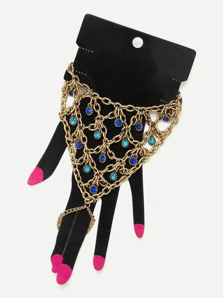 Finger Linked Statement Chain Bracelet