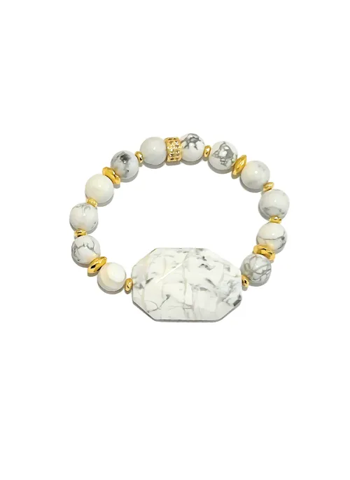 Gigi Howlite Bracelet Gold or Silver