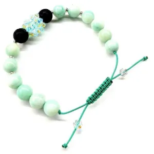 Glamorous Mint Green Amazonite Gemstone Crystal Lava Rock Bracelet