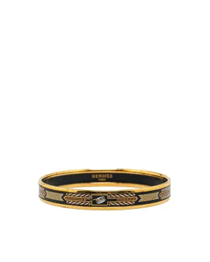 Gold-Plated Enamel Print Bangle