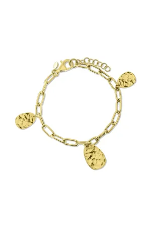 Gold Plated Sterling Silver Paperclip Charm Bracelet