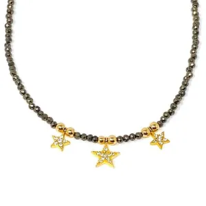 Gold Pyrite Nights Watch Necklace