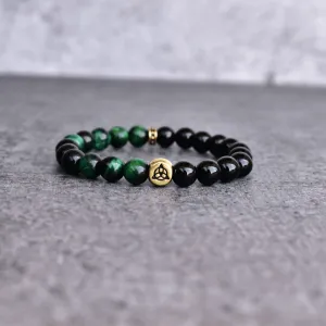 Green Affluence - Black Onyx And Green Tiger Eye Bracelets