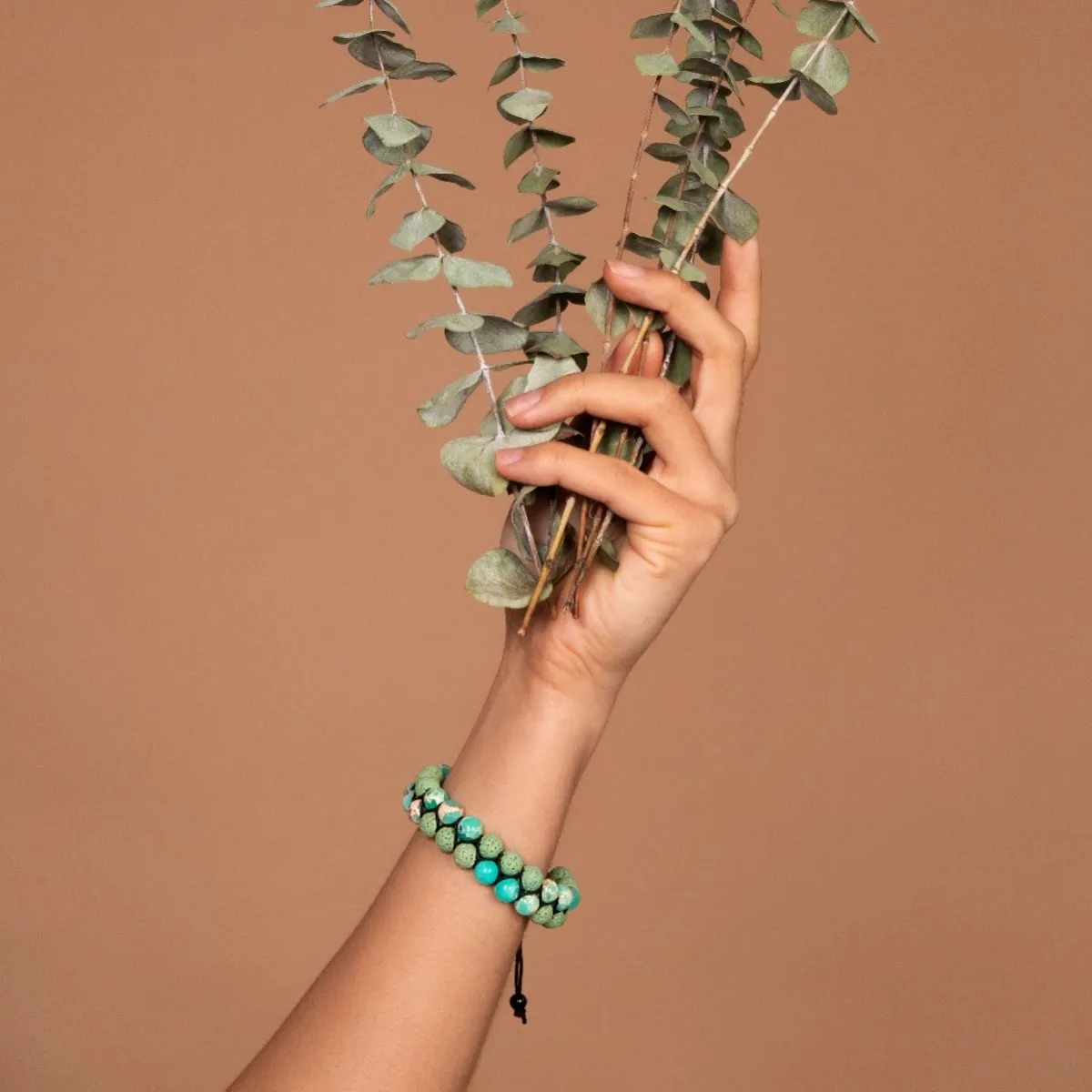 Green Oceanic Jasper | Gunmetal | Lava Rock Diffuser Bracelet