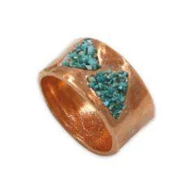 Hammered silver ring - Turquoise stone