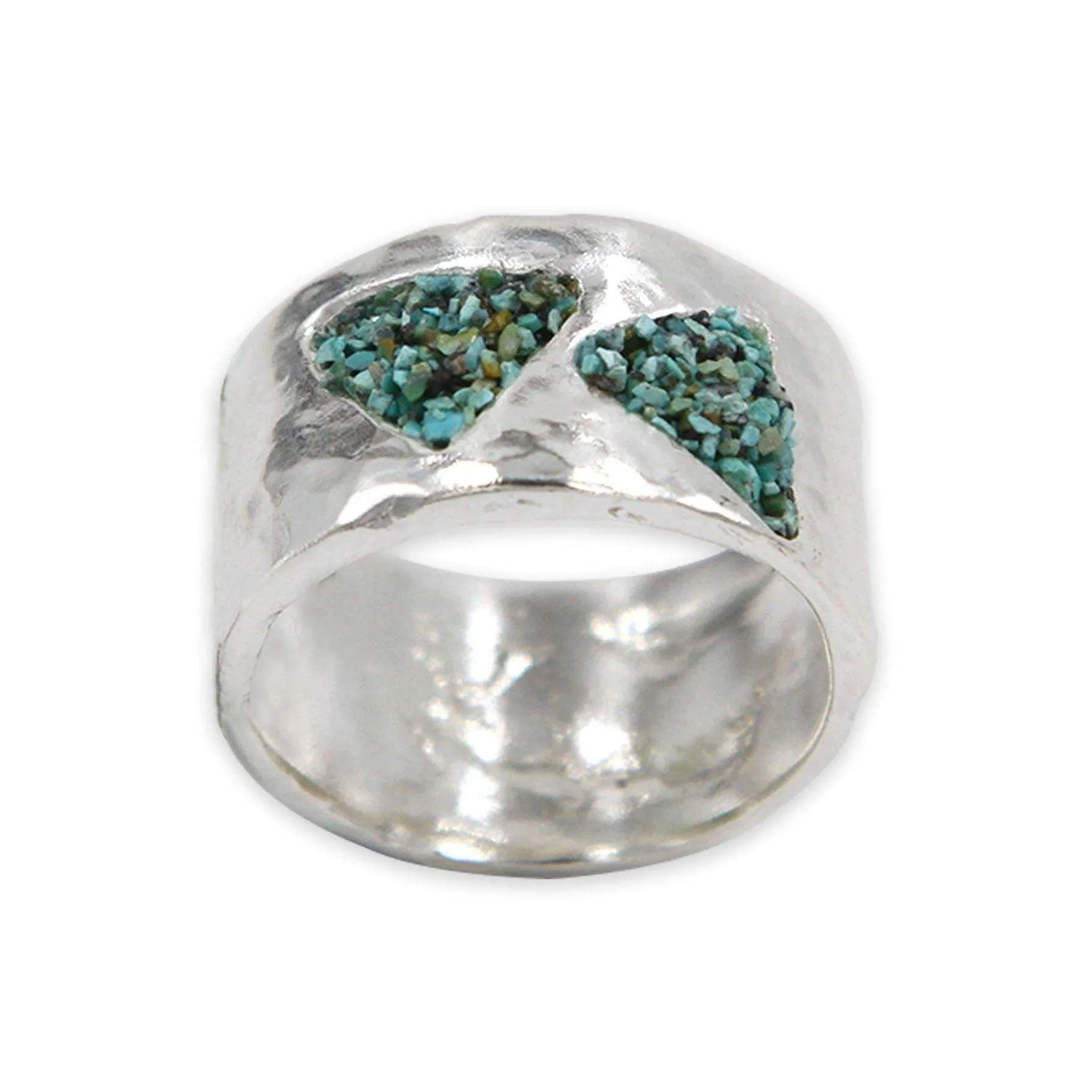 Hammered silver ring - Turquoise stone