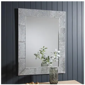 Hazelwood Crackle Glass Rectangle Wall Mirror