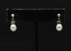 Honora - Vintage Pearl and Sterling Silver Dangle Earrings