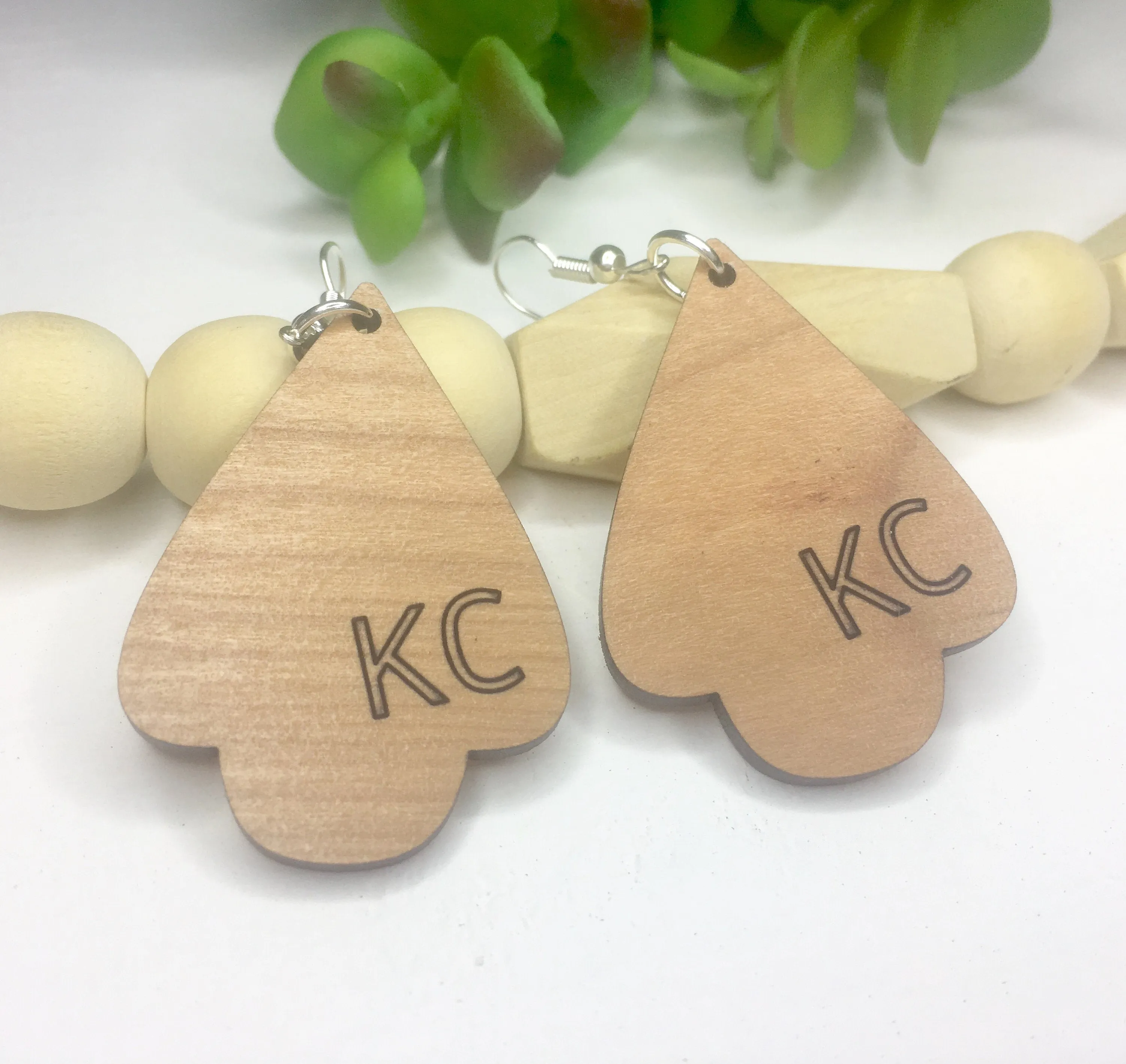 Kansas City Chiefs, KC Chiefs, Wood Dangle Earrings, Chiefs Football, Football Lover, Sports Fan Jewelry