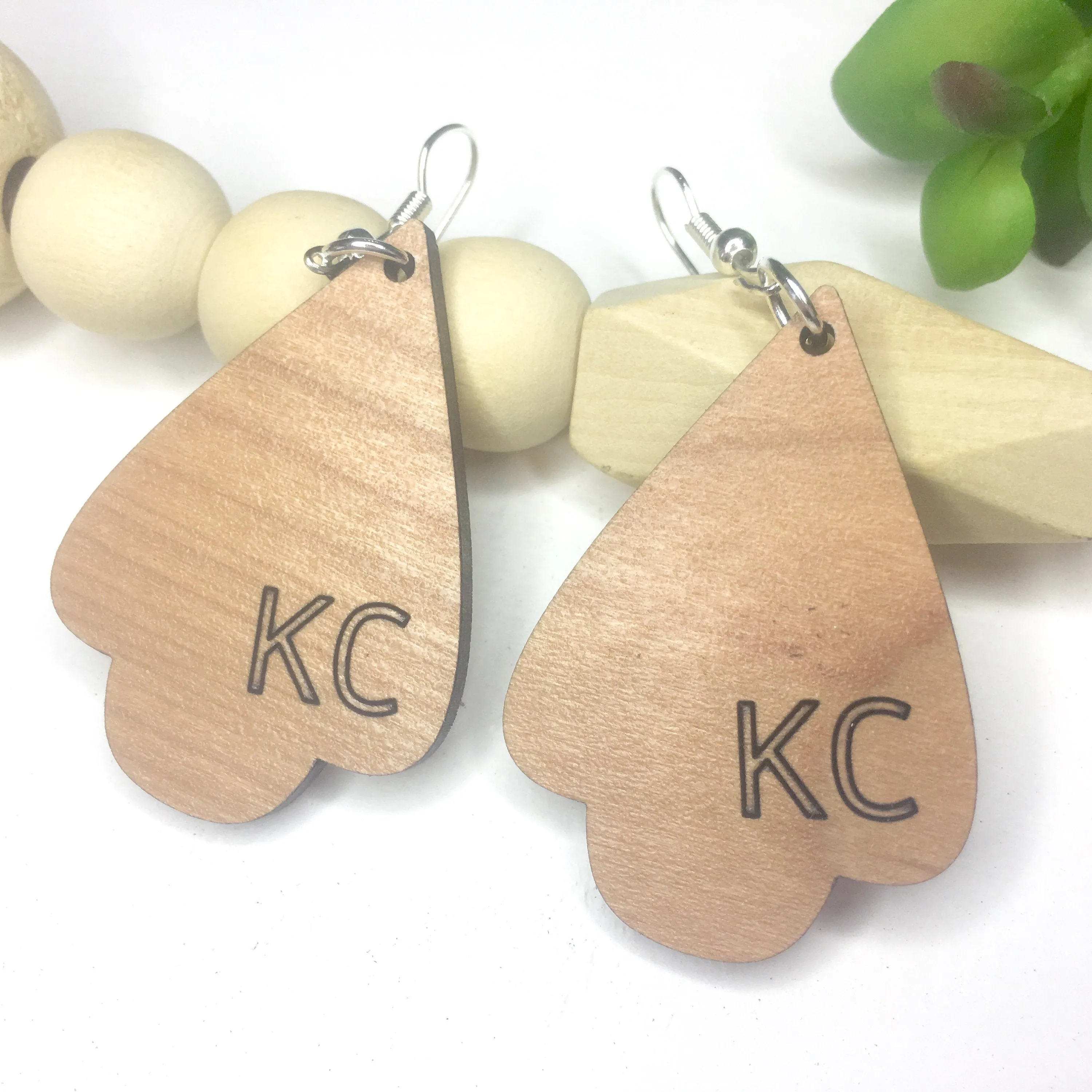 Kansas City Chiefs, KC Chiefs, Wood Dangle Earrings, Chiefs Football, Football Lover, Sports Fan Jewelry