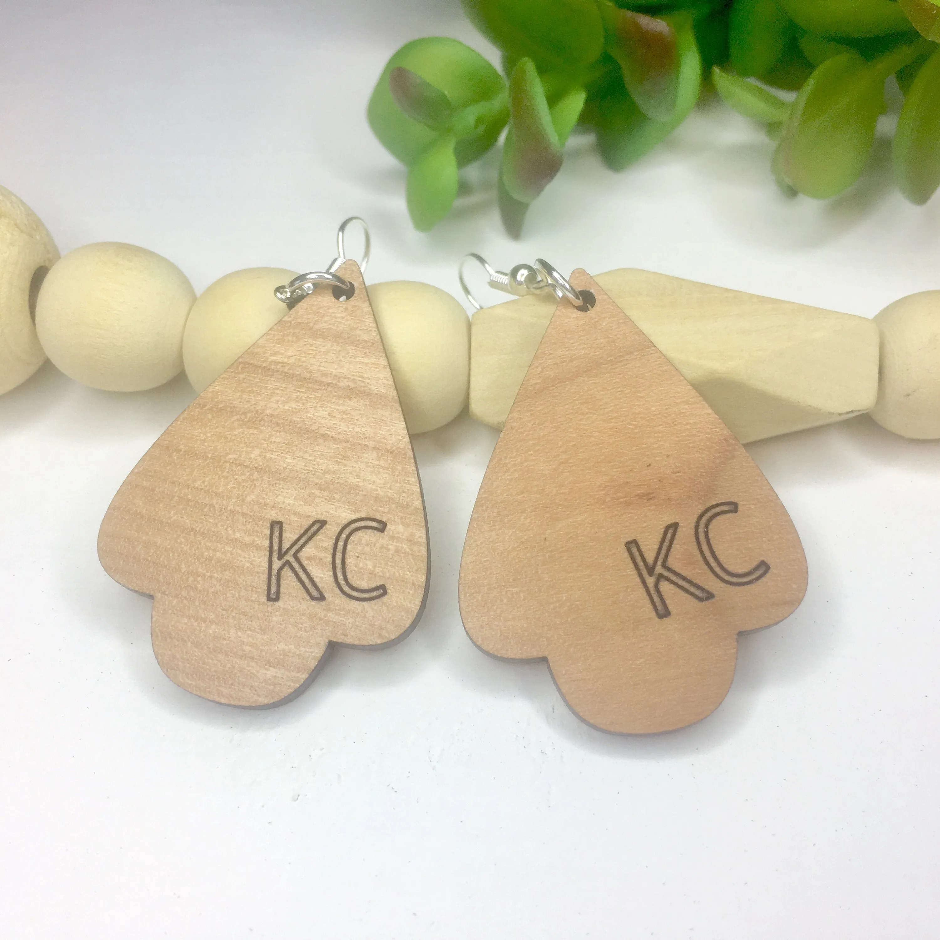 Kansas City Chiefs, KC Chiefs, Wood Dangle Earrings, Chiefs Football, Football Lover, Sports Fan Jewelry