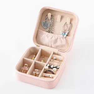 Kuber Industries Pack of 6 Mini Jewelry Box | Travel Jewellery Organizer Storage Box | Portable Case for Rings Earrings | Portable Jewelry Organizer | Proposal Gifts for Women Girl |YXX-024 | Pink